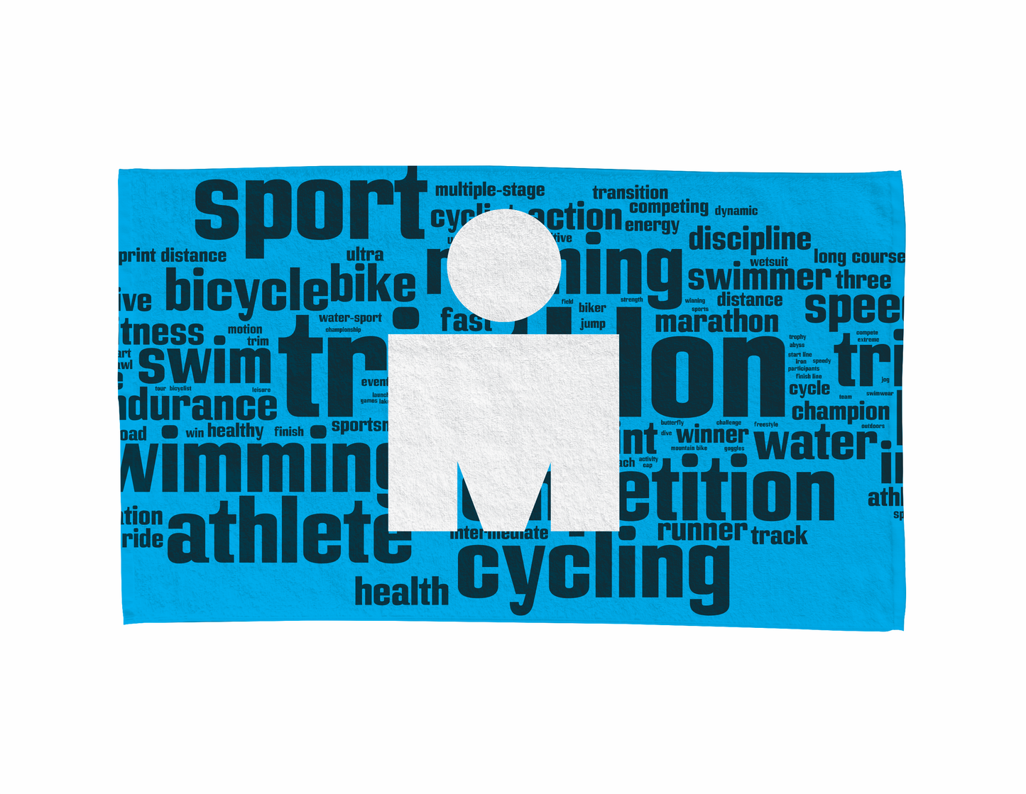 IRONMAN TRI AZUL  00166 Toalla Full Sublimada de 80cm x 50cm