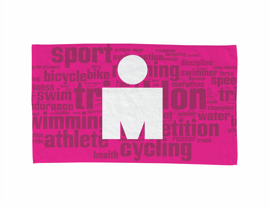 IRONMAN TRI FUCSIA 00165 Toalla Full Sublimada de 80cm x 50cm
